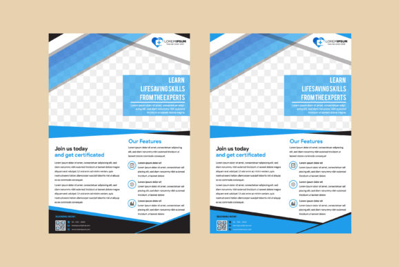 Flyer Medical Blue Black Vertical: Graphics for Print Templates