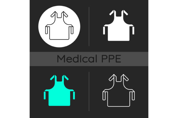 Medical Apron Icons for Dark Graphics