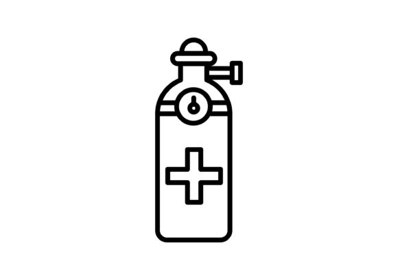 Medical Gas Cylinder Line Icon Design for Graphics and Icons