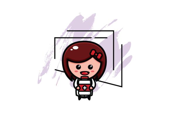 Nurse Cute Flat Design: Graphics & Illustrations