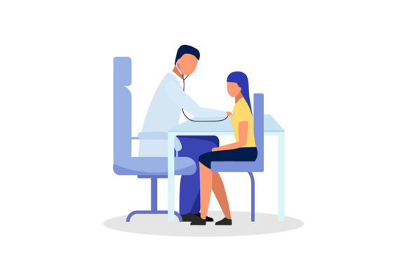 Seeking Medical Care Flat Character Graphics